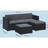Lauko baldų komplektas Koduva Sodo baldų komplektas iš PE poliratano, juodai pilkas, 3 vietų sofa, staliukas ir pakojis
