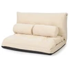 Lauko baldų komplektas Koduva Sulankstomas grindų sofa-lova su 2 juosmens pagalvėmis, smėlio