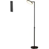 Koduva LED pastatomas šviestuvas, reguliuojamo aukščio 148–176 cm, su pasukama galvute, juodas