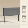 Lova Aosom 3 kartus reguliuojamas lovos galvūgalis su metalinėmis kojelėmis, pilkas, 140 x 10 x 106-126 cm