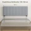 Lova Aosom Reguliuojamas lovos galvūgalis, pilkas, 160 x 10 x 106-126 cm
