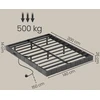 Lova Koduva Lovos rėmas 140 x 200 cm su LED apšvietimu, pilkas, plienas ir fanera