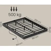 Lova Koduva Lovos rėmas 180 x 200 cm su LED apšvietimu, pilkas, plienas ir fanera