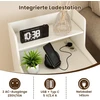 Promotion 2 baltų LED naktinių staliukų komplektas su įkrovimo stotele, 45 x 35 x 72,5 cm
