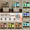 Promotion 2 baltų LED naktinių staliukų komplektas su įkrovimo stotele, 45 x 35 x 72,5 cm