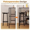 Promotion Baro stalo komplektas su 2 taburetėmis ir lentyna, 3 dalių, balta / ruda / juoda, 119,38 x 59,69 x 83,82 cm