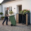 Promotion Dviejų šiukšlių konteinerių spinta su sodinimo stogu, cinkuotas metalas, juoda