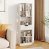 Promotion Laisvai pastatoma knygų lentyna su 8 atviromis nišomis ir stalčiumi, balta, 50 x 24 x 155 cm
