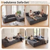 Promotion Modulinė kampinė sofa 4 asmenims su šezlongu, pilka, velveto audinys, 275 x 177 x 58 cm