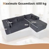 Promotion Modulinė kampinė sofa 4 asmenims su šezlongu, pilka, velveto audinys, 275 x 177 x 58 cm