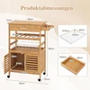 Promotion Virtuvės salelė su ratukais, bambukas ir mediena, medienos atspalvio, 68,6 x 36,8 x 88,9 cm