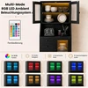Promotion Virtuvinė spintelė su durimis ir reguliuojamu LED apšvietimu, juoda, 60 x 40 x 163 cm