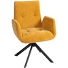 Sofa Aosom Geltonas 360° sukamas minkštas krėslas juodomis kojomis, 60 × 61 × 88 cm