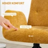 Sofa Aosom Geltonas 360° sukamas minkštas krėslas juodomis kojomis, 60 × 61 × 88 cm