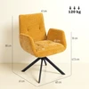Sofa Aosom Geltonas 360° sukamas minkštas krėslas juodomis kojomis, 60 × 61 × 88 cm