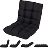 Sofa Promotion Sulankstoma grindų kėdė su reguliuojamu atlošu ir atlošimo funkcija, juoda, 61 x 54 x 56 cm