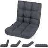 Sofa Promotion Sulankstoma grindų kėdė su reguliuojamu atlošu, pilka, 61 x 54 x 56 cm