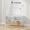 TV staliukas Aosom TV spintelė su stalčiais ir atviromis lentynomis, balta, 99 x 39 x 58,3 cm