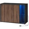 TV staliukas Koduva Indauja su apšvietimu, 39 x 100 x 71 cm, medžio drožlių plokštė, MDF ir stiklas