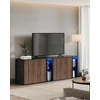 TV staliukas Koduva Indauja su apšvietimu, 39 x 100 x 71 cm, medžio drožlių plokštė, MDF ir stiklas