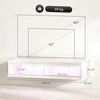TV staliukas Koduva Pakabinama TV spintelė su RGB LED apšvietimu, 140 x 40 x 30 cm, aukšto blizgumo balta
