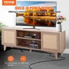 TV staliukas VEVOR Rataninė TV spintelė, 168 x 40 x 64 cm, ąžuolo spalva