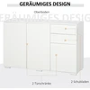 TV staliukas Koduva Sideboard spintelė, 2 stalčiai, push-click, balta, 117 x 36 x 74 cm