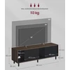 TV staliukas Koduva TV spintelė iki 60 colių televizoriui, 140 x 39 x 45 cm, ruda-juoda, stiklas ir plienas
