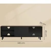 TV staliukas Koduva TV spintelė iki 60 colių televizoriui, 140 x 39 x 45 cm, rievėtas stiklas, ruda-juoda