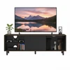 TV staliukas Koduva TV spintelė iki 60 colių televizoriui, 140 x 39 x 45 cm, rievėtas stiklas, ruda-juoda