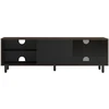 TV staliukas Koduva TV spintelė iki 60 colių televizoriui, 140 x 39 x 45 cm, rievėtas stiklas, ruda-juoda