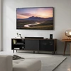 TV staliukas Koduva TV spintelė iki 60 colių televizoriui, 140 x 39 x 45 cm, rievėtas stiklas, ruda-juoda
