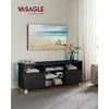 TV staliukas Koduva TV spintelė iki 70 colių televizoriui su LED apšvietimu, juoda, 160 x 40 x 60 cm