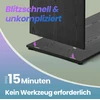 TV staliukas Koduva TV spintelė su apšvietimu ir stikline lentyna, juoda, 39,1 x 100,1 x 71,1 cm