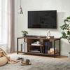 TV staliukas Songmics TV spintelė su atviromis lentynomis, 120 x 40 x 50 cm, medžio drožlių plokštė ir plienas, ruda-juoda