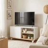 TV staliukas Koduva TV stovas ant ratukų su stabdžiais, baltas ir ąžuolo, 80 x 45 x 41 cm