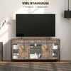 TV staliukas Koduva TV žema spintelė, industrinio stiliaus, skirta iki 60 colių TV, 6 skyriai, 2 stumdomos durys, ruda/juoda