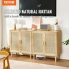 TV staliukas Koduva VEVOR rotango spintelė, 2 vnt. rinkinys, natūralaus medžio spalva