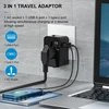 Kelioninis adapteris, universalus kištukas, tinkantis visam pasauliui, su type-c, juodas, Nordhelios