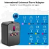 Kelioninis adapteris, universalus kištukas, tinkantis visam pasauliui, su type-c, juodas, Nordhelios