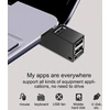 USB prievado skirstytuvas, šakotuvas, juodas