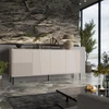 Cama Meble Kombinuota Komoda - Smeg 200x45x88 Kreminė Matinė