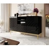 Cama Meble Komoda - Abeto 150x42x90 Juodas Blizgesys