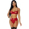 Forplay Allure Just a Peek 3-Piece Lace Lingerie Set XL - Underwire &amp; Garter Belt