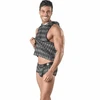 Anais Men Accesories Anais Men Aegis Hooded T-Shirt L - Gray Check Pattern, Premium Fit
