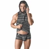 Anais Men Accesories Anais Men Aegis Hooded T-Shirt M Pilkas Checked Pattern, Fitted Style