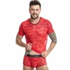 Anais Men Accesories Anais Men Brave T-shirt XL - Raudona Floral Lace, Modern Fit, European Quality