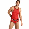 Anais Men Accesories ANAIS Men Brave Top XL - Raudona Floral Lace Sleeveless Shirt