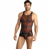 Anais Men Accesories ANAIS Men Chill Top S Juodas Mesh Colorful Print Holiday Palms
