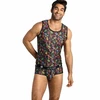 Anais Men Accesories ANAIS MEN Mexico Top L - Sleeveless Modal Shirt with Floral &amp; Skull Print